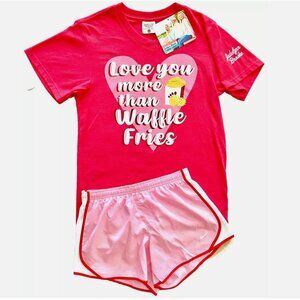 NEW! NIKE TEMPO RUNNING SHORTS GIRLS LARGE + CHICKFILA WAFFLE FRIES TEE T-SHIRT